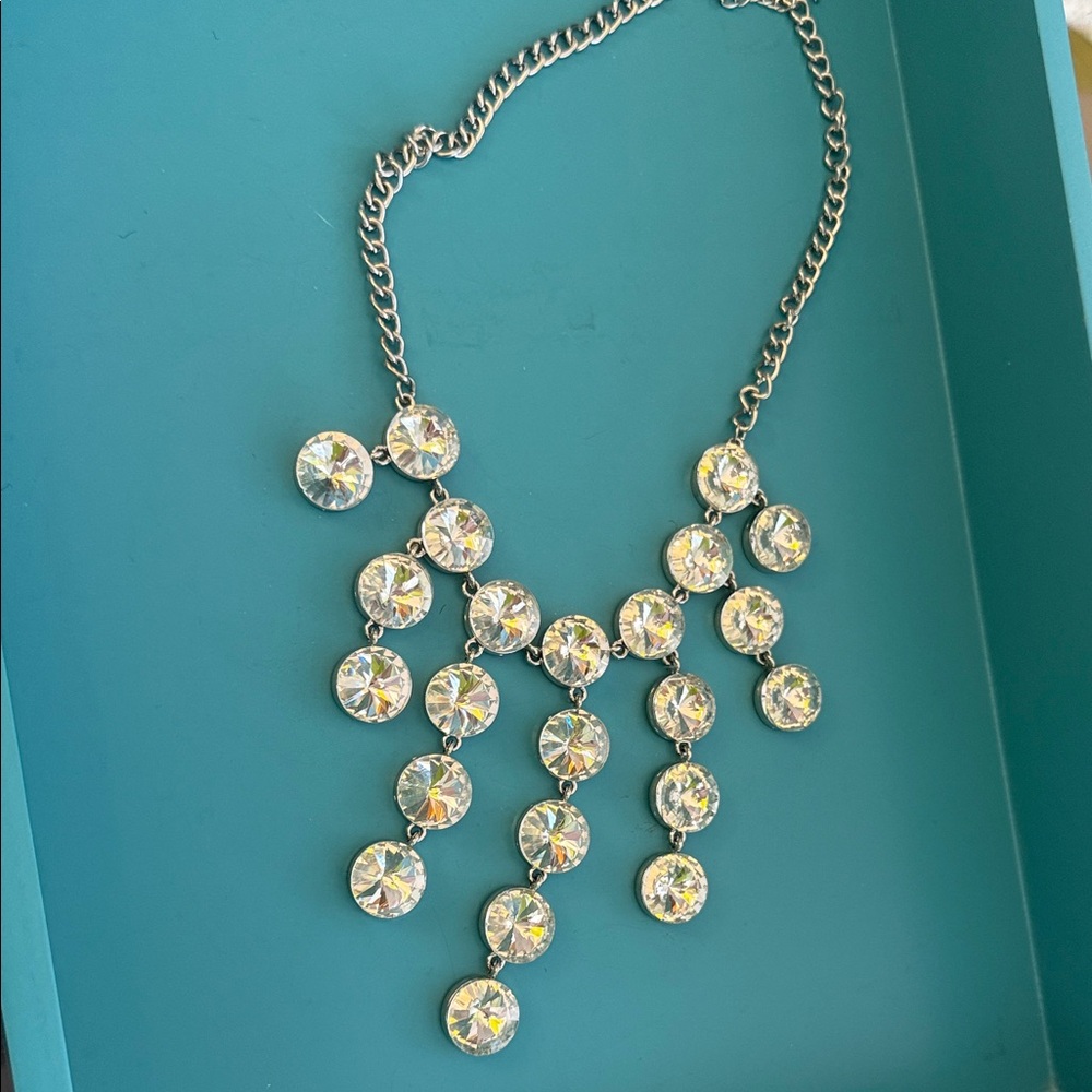 Elegant Silver Crystal Necklace